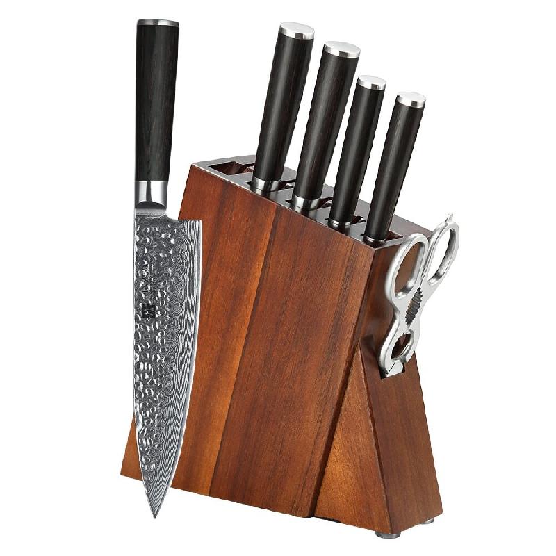 XinZuo - Set de couteaux Damas 7 pièces - Série B1H He - multicolore multi-matériau B1H-H7_0