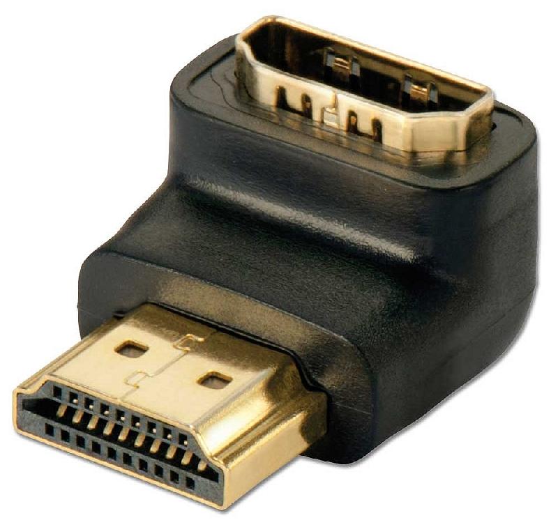 Adaptateur HDMI Premium 90° coudé vers le bas - Lindy 41085 - HDMI mâle/femelle - Compatible FullHD 1080p_0