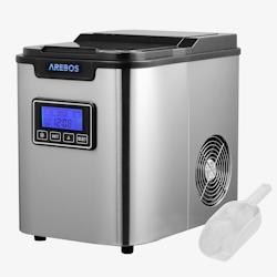 AREBOS Machine à Glaçons en Acier Inoxydable 2,2L LCD Icemaker 12KG/24H - argenté plastique 4260627422364_0