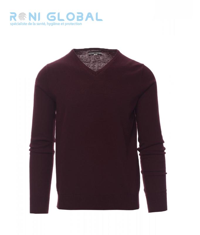 Pullover de travail homme col en V en coton/laine - BUSINESS PAYPER - réf. pay-000299-0081_0