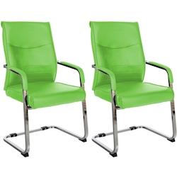 CLP Ensemble de 2 chaises visiteurs Hobart Vert/Similicuir - vert polyester 324480_0