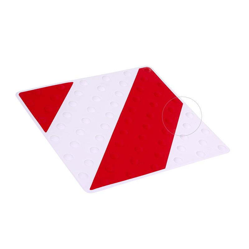 Dalle podotactile rouge et blanche - intérieur/extérieur - 458x420x7,5 mm - Normes et résistante UV_0
