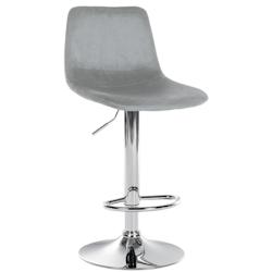 Décoshop26 - Tabouret de bar x1 repose-pieds en métal confortable en forme d'arc assise en velours gris 10_0004778 - gris 3000252284620_0