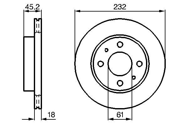 Disque de frein Bosch 0986478650 - ventilé, avant, boîte de 2 disques, 4 trous_0