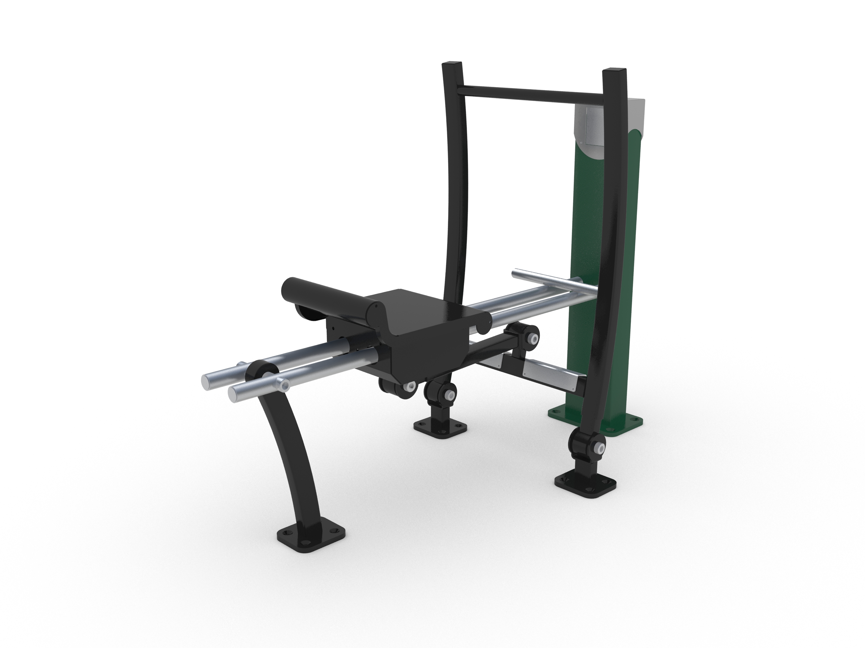 Équipement de fitness extérieur - Rameur Denfit Gym Hags - Réf. 8065049 - Plaque auto-stable_0