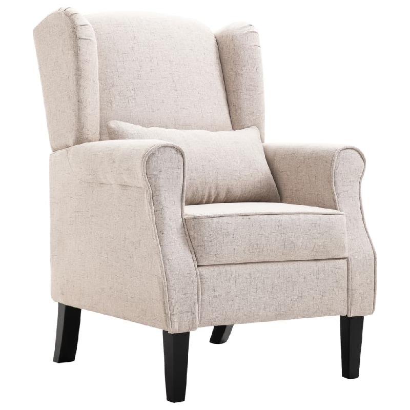 FAUTEUIL CHAISE SIÈGE LOUNGE DESIGN CLUB SOFA SALON LIN TISSU BEIGE 1102202/3_0