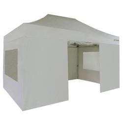 FRANCE BARNUMS Tente pliante PRO 3x4,5m pack fenêtres - 4 murs - ALU 55mm/PVC 580g Norme M2 - blanc - FRANCE-BARNUMS - blanc aluminium 230F_0