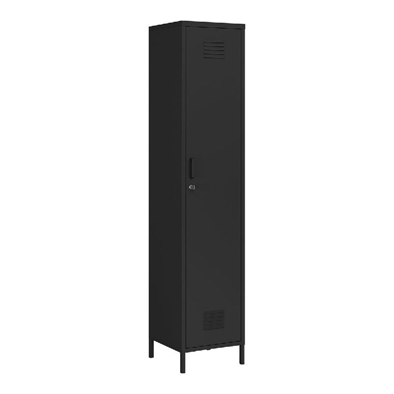 Helloshop26 - Armoire étagère meuble de rangement 180 x 38 x 38 cm métallique acier noir mat 03_0008914 - noir métal 3000224414598_0