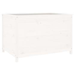 Helloshop26 - Jardinière bac lit surélevé plantes fleurs terrasse jardin de jardin 119,5 x 82,5 x 78cm bois de pin massif blanc 02_0039337 - 300021_0