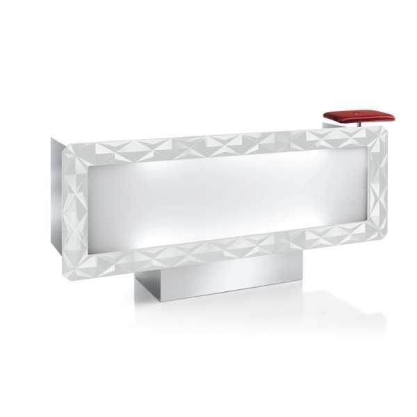 Caisse d'accueil - Diamant Blanc FH 6000 - Stratifié Luxe 31 avec plexiglas éclairé_0