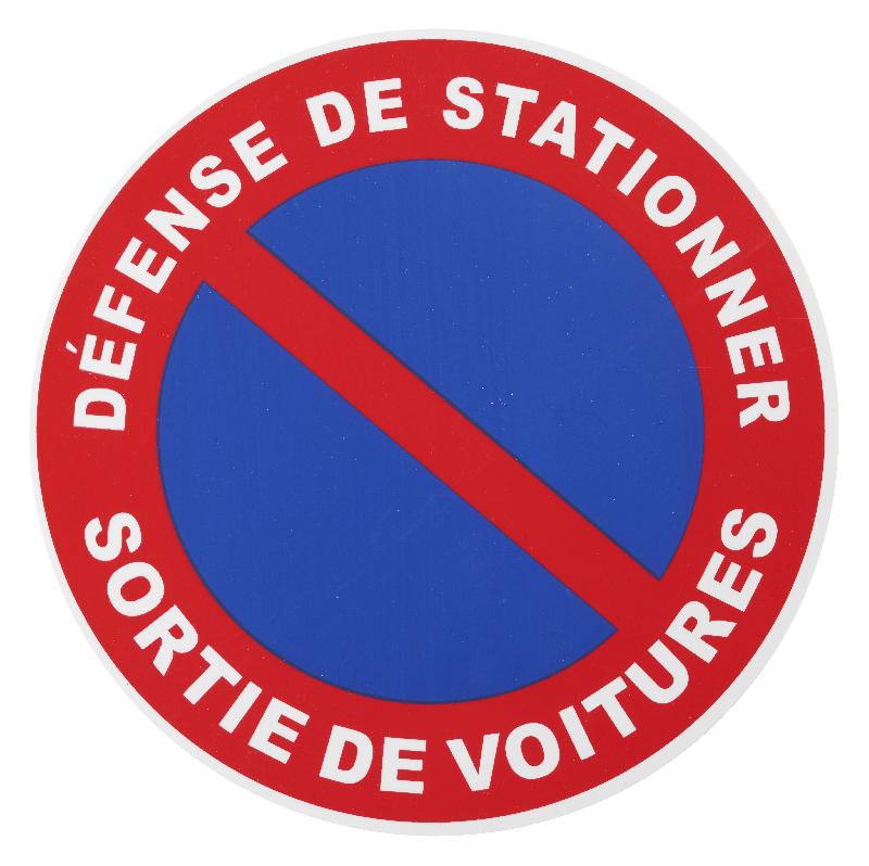 Plaque signalétique Ø 180mm - Sortie de voiture avec adhésif - Polystyrène - Réf. 00967136 - Marque THIRARD_0