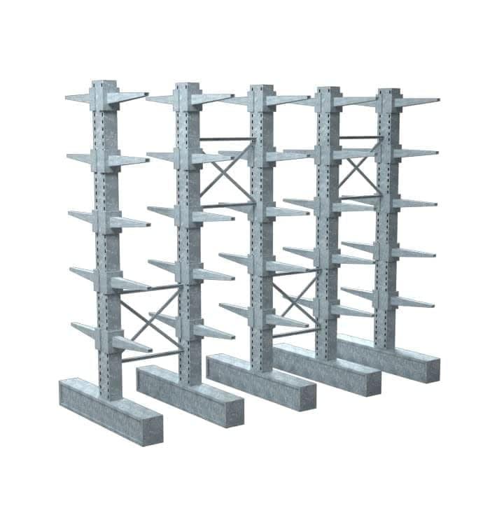 Rayonnage cantilever extérieur - galvanisé à chaud - modulable pour charges longues et lourdes_0