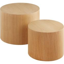 Tectake Ensemble de 2 tables basses DANNY rondes aspect bois de chêne - Chêne clair - 405952 - marron Bois manufacturé 405952_0