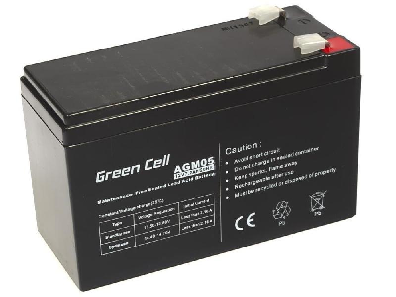 GREEN CELL AGM05 - Batterie scellée au plomb-acide (VRLA) 12V 7,2Ah - Compatible onduleurs, jouets électriques et systèmes d'alarme_0