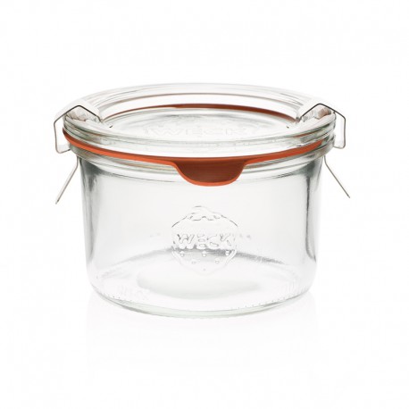 12 bocaux WECK Droits 200 ml avec couvercles en verre et joints en caoutchouc naturel (clips non inclus)  - WN000036_0