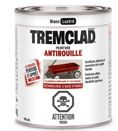 254924 - peinture antirouille - Rona - Tremclad 946 ml - blanc lustré_0