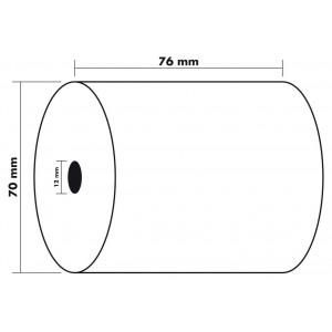 BOBINES POUR TICKETS DE CAISSE 76X70X12X60 - 1PLI THERMIQUE 55G/MÂ²