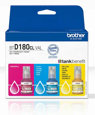 BTD180CLVAL Bouteilles d'encre couleur multipack | 3 couleurs_0