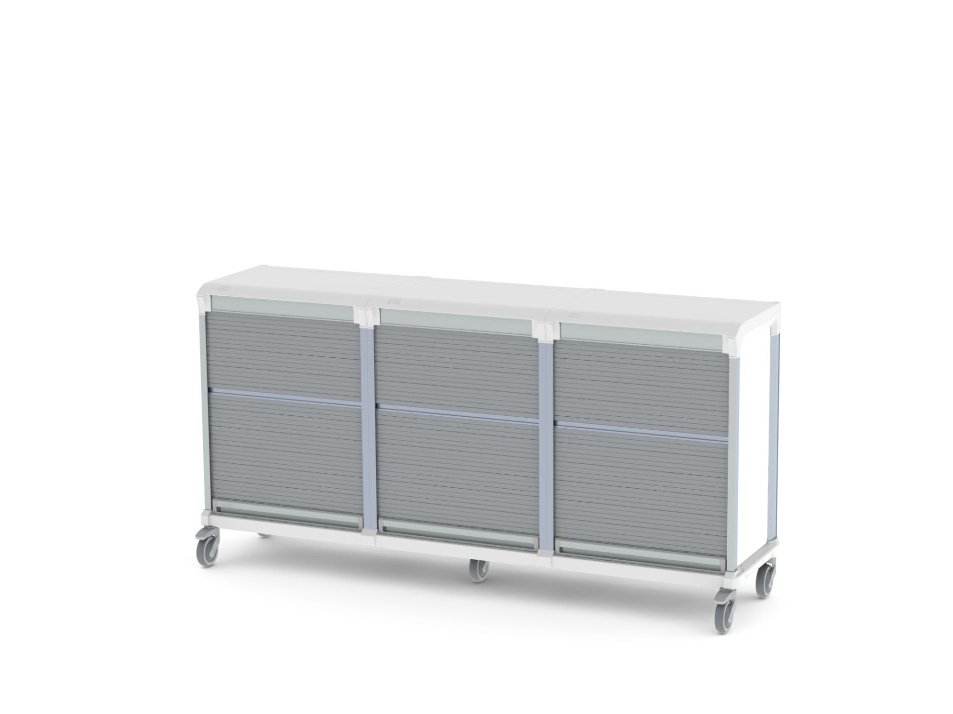 Chariot à rideau 3 colonnes, pour le stockage de médicaments, instruments, et autres fournitures médicales - WEECART_1