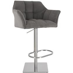 CLP Tabouret de bar Damaso Cord Taupe/Acier inoxydable - gris textile 326329_0