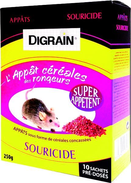 DIGRAIN APPAT CEREALES DES RONGEURS 250 GRS