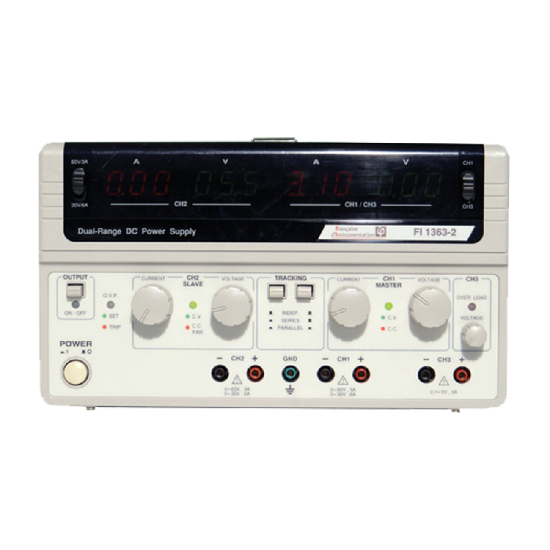 FI1363-2 - Alimentation numérique 3 voies - 2x [30 V / 6 A] ou 2x [60 V / 3 A], 5 V / 3 A fixe - Puissance 375 W - Faible bruit et modes tracking_0