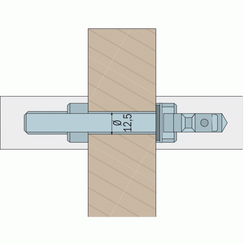FIXATION POUR POIGNÉE PORTE BATTANTE STG - MONTAGE DOUBLE - 38 À 48 MM NORMBAU