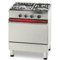 Fourneau gaz CG 731 - 3 feux vifs - Four gaz Gastronorme 1/1 - Habillage et pieds inox_0