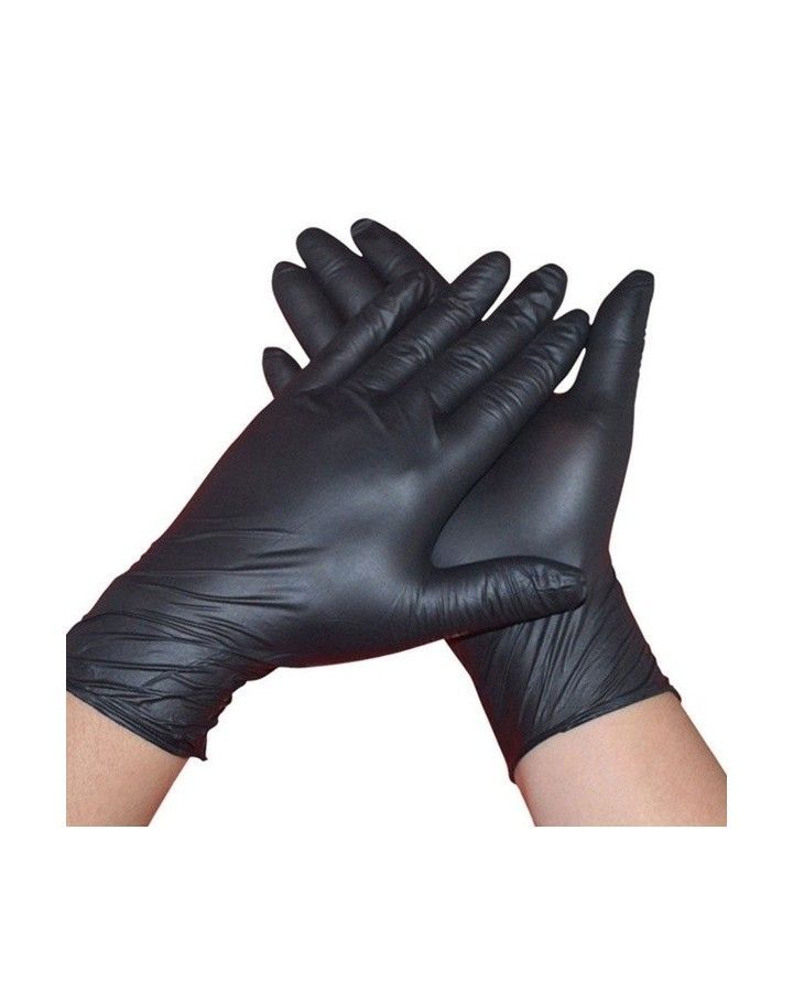 Gants nitrile noirs non poudrés - boîte de 100 - tailles XS à XL disponibles_0