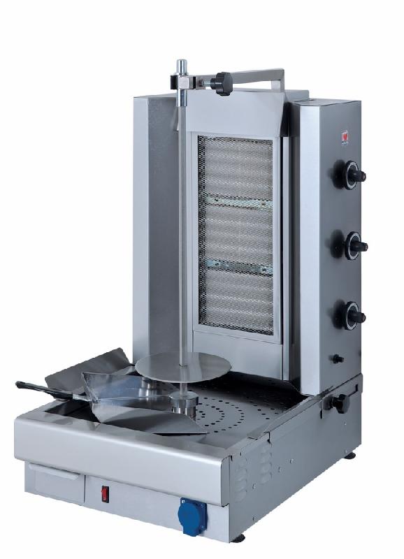Grill à kebab à gaz - 3 zones de chauffage, moteur inférieur, 35 kg, référence Virtus 9826N_0