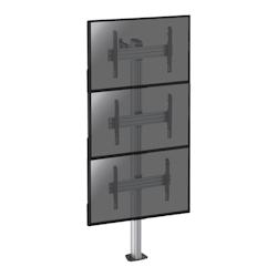 KIMEX Support sur pied pour 3 écrans TV  40''-65'' - Hauteur 240cm - A visser - gris 3700685416864_0
