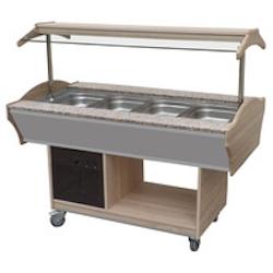 L2G - B1604RE - buffet refrigere central, froid statique 0/+10°c, cuve 4gn1/1-150, porte-assiettes granit - B1604RE_0