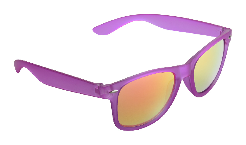 Lunettes de soleil en plastique - monture transparente - protection UV400 - couleur fuchsia_0