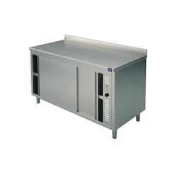 Virtus group Meuble Bas Inox Chauffant avec Portes Coulissantes et Dosseret - Gamme 700 - Virtus - l- L110- P70- h85- - 0698142311766_0