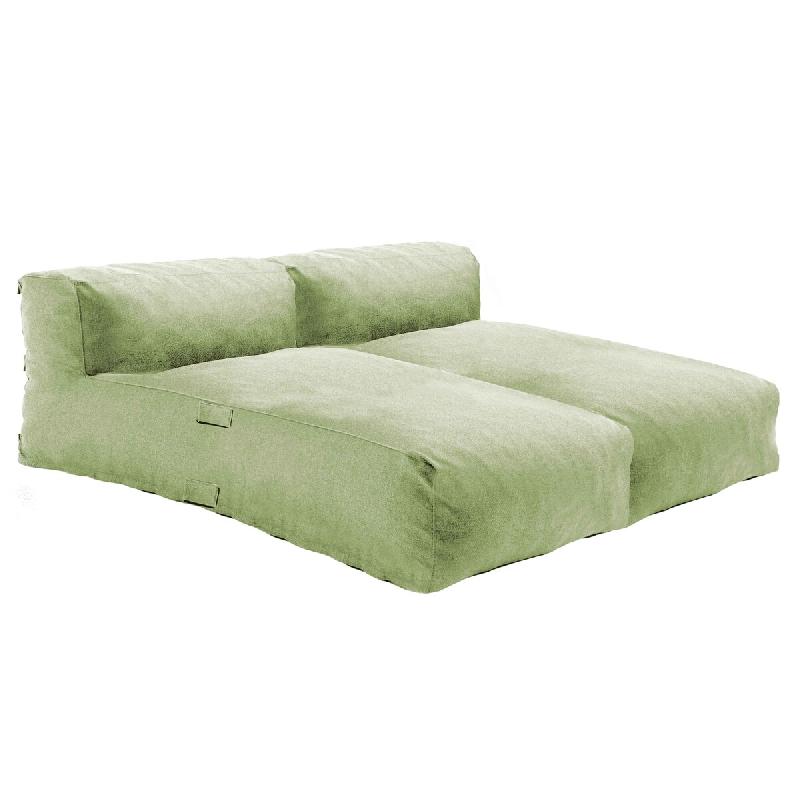 Oviala Business Salon de jardin modulable avec 2 méridiennes vert cactus - vert polyester 114381_0