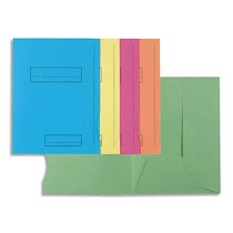 PAQUET DE 50 CHEMISES PRÉ-IMPRIMÉS 2 RABATS SUPER 250 EN CARTE 210 GRAMMES COLORIS ASSORTIS