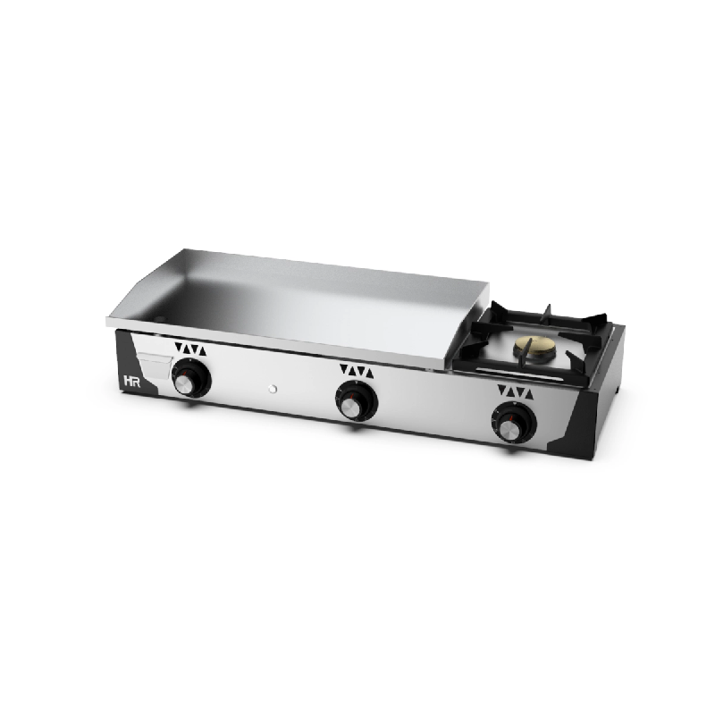 Plancha à gaz avec réchaud – plaque 15 mm – revêtement chrome - 3667335117857_0