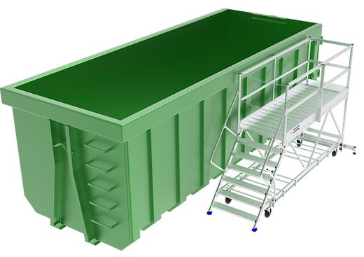 Plateforme en aluminium pour accès bennes à déchets - Charge admissible 300 kg_0