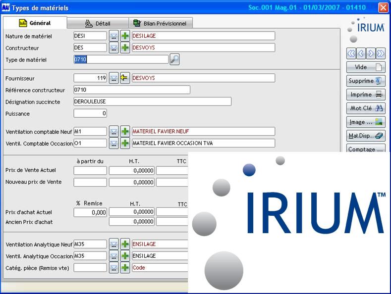 Progiciel de gestion intégrée - irium 30_0