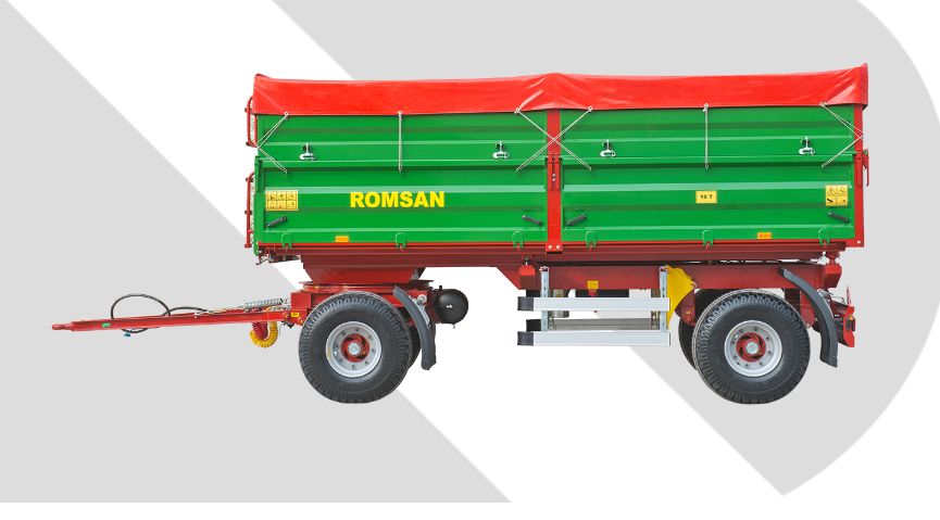 R 100 csga benne agricole à double essieu - romsan - capacité de 10000 kg_0