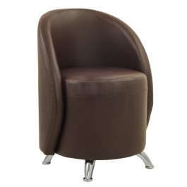 Fauteuil cabriolet lounge SQF-C95-M - couleur marron - revêtement simili cuir - structure bois - 10 kg_0