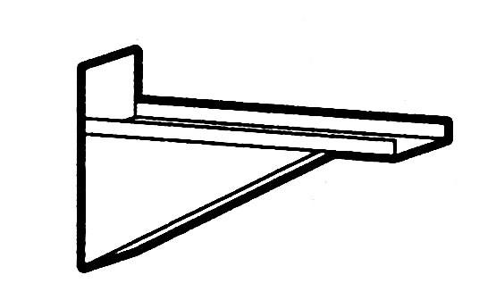 Support fixe en inox MESTF30 - pour étagère murale - disponible en 300 mm ou 400 mm de profondeur_0