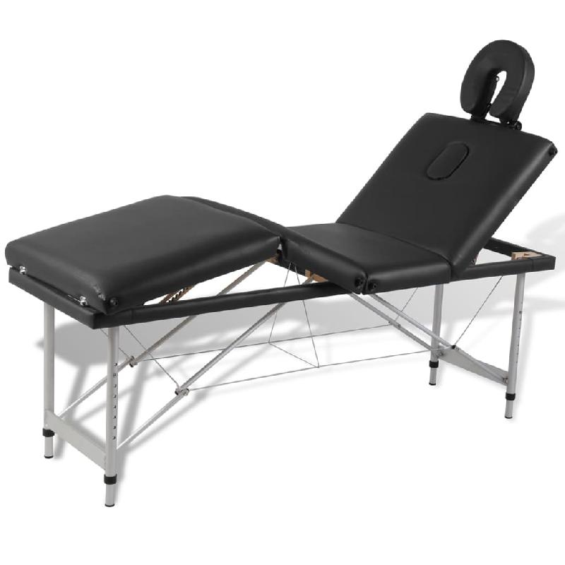 Table pliable de massage 4 zones - cadre en aluminium noir - 02_0001890_0