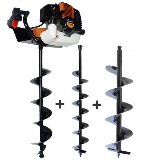 Tarière thermique Lumag EB 520G - 52 cm3, 3 mèches (100/150/200 mm), moteur 2 temps_0