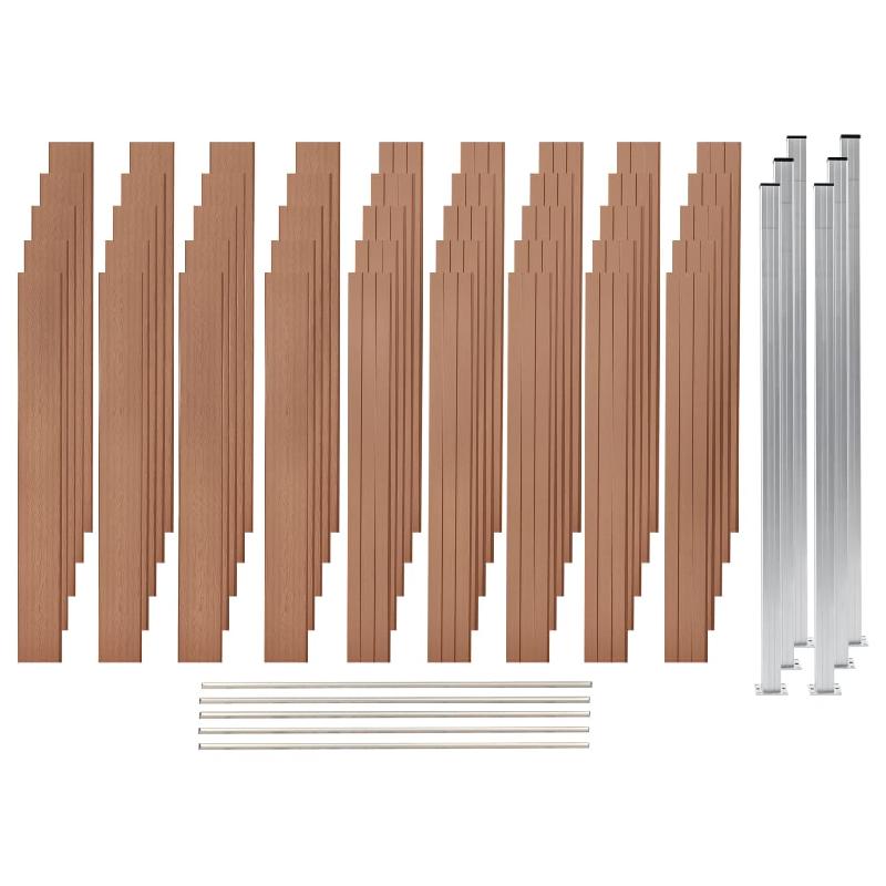 Vidaxl ensemble de clôture wpc 5 carré 872x187 cm marron 3053265_0
