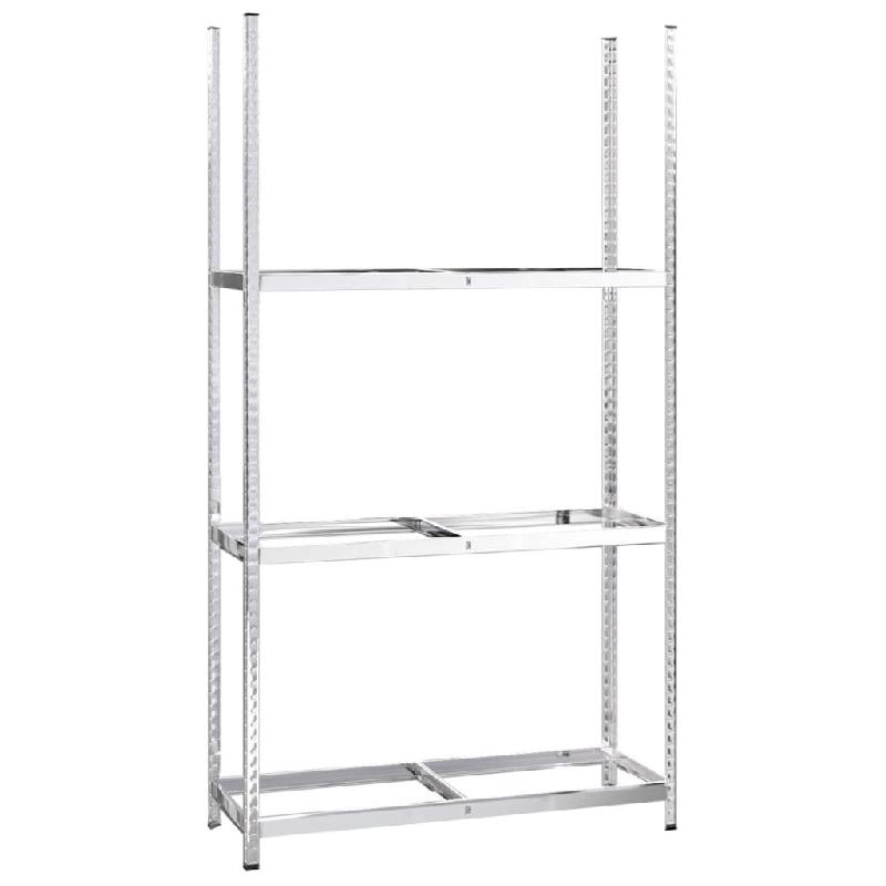 Vidaxl porte-pneus à 3 niveaux argenté 110x40x200 cm acier 152895_0