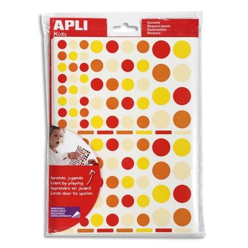 Apli Lot de 10 Etui de 6900 gommettes formes géométriques, coloris assortis - 3270241020410_0