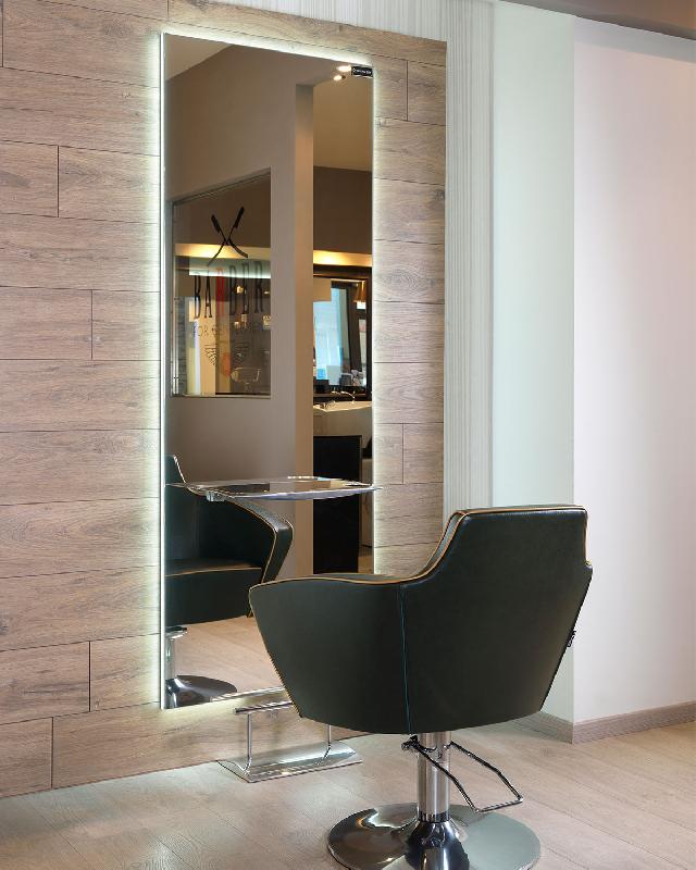 Coiffeuse LED - Éclairage intégré - Pianetto avec porte-sèche-cheveux en option - L70cm x H190cm x P26cm_0