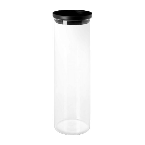 Bocaux Ferm - en verre avec couvercle noir - Dimensions L.9.4 x l.9.4 x H.31 cm - Réf. 801720_0