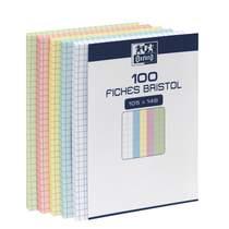 FICHES BRISTOL 105 X 148 MM COULEURS ASSORTIES QUADRILLÉ 5 X 5 - BOÎTE DE 100